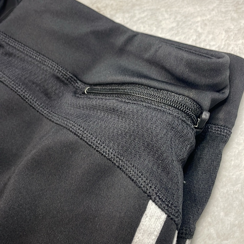 Adidas Black Leggings with White Stripes - Picture 2 of 9